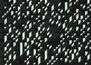 Edward Zajecs 2. Cubo 'nun 1971' deki uygulaması. Esasen 8 taştan oluşan bir Truchet fayans seti ve yerleştirme sanatı illüstrasyonu için kurallar.