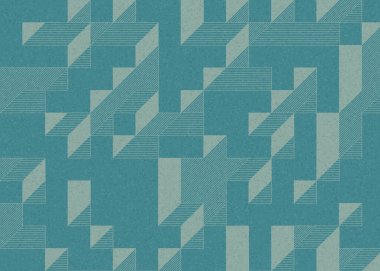 Edward Zajecs 2. Cubo 'nun 1971' deki uygulaması. Esasen 8 taştan oluşan bir Truchet fayans seti ve yerleştirme sanatı illüstrasyonu için kurallar.