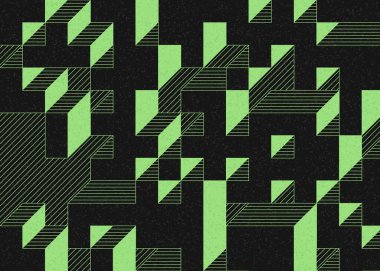 Edward Zajecs 2. Cubo 'nun 1971' deki uygulaması. Esasen 8 taştan oluşan bir Truchet fayans seti ve yerleştirme sanatı illüstrasyonu için kurallar.