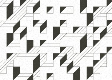 Edward Zajecs 2. Cubo 'nun 1971' deki uygulaması. Esasen 8 taştan oluşan bir Truchet fayans seti ve yerleştirme sanatı illüstrasyonu için kurallar.