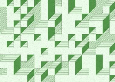 Edward Zajecs 2. Cubo 'nun 1971' deki uygulaması. Esasen 8 taştan oluşan bir Truchet fayans seti ve yerleştirme sanatı illüstrasyonu için kurallar.