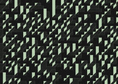 Edward Zajecs 2. Cubo 'nun 1971' deki uygulaması. Esasen 8 taştan oluşan bir Truchet fayans seti ve yerleştirme sanatı illüstrasyonu için kurallar.