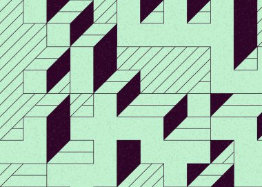 Edward Zajecs 2. Cubo 'nun 1971' deki uygulaması. Esasen 8 taştan oluşan bir Truchet fayans seti ve yerleştirme sanatı illüstrasyonu için kurallar.