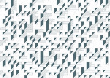 Edward Zajecs 2. Cubo 'nun 1971' deki uygulaması. Esasen 8 taştan oluşan bir Truchet fayans seti ve yerleştirme sanatı illüstrasyonu için kurallar.