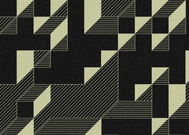 Edward Zajecs 2. Cubo 'nun 1971' deki uygulaması. Esasen 8 taştan oluşan bir Truchet fayans seti ve yerleştirme sanatı illüstrasyonu için kurallar.