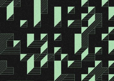 Edward Zajecs 2. Cubo 'nun 1971' deki uygulaması. Esasen 8 taştan oluşan bir Truchet fayans seti ve yerleştirme sanatı illüstrasyonu için kurallar.