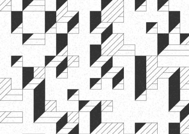 Edward Zajecs 2. Cubo 'nun 1971' deki uygulaması. Esasen 8 taştan oluşan bir Truchet fayans seti ve yerleştirme sanatı illüstrasyonu için kurallar.