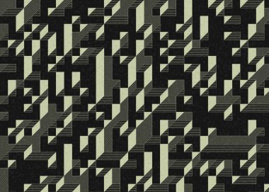 Edward Zajecs 2. Cubo 'nun 1971' deki uygulaması. Esasen 8 taştan oluşan bir Truchet fayans seti ve yerleştirme sanatı illüstrasyonu için kurallar.