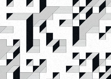 Edward Zajecs 2. Cubo 'nun 1971' deki uygulaması. Esasen 8 taştan oluşan bir Truchet fayans seti ve yerleştirme sanatı illüstrasyonu için kurallar.