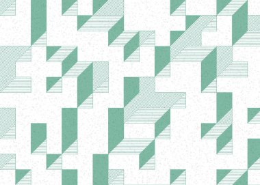 Edward Zajecs 2. Cubo 'nun 1971' deki uygulaması. Esasen 8 taştan oluşan bir Truchet fayans seti ve yerleştirme sanatı illüstrasyonu için kurallar.