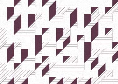 Edward Zajecs 2. Cubo 'nun 1971' deki uygulaması. Esasen 8 taştan oluşan bir Truchet fayans seti ve yerleştirme sanatı illüstrasyonu için kurallar.