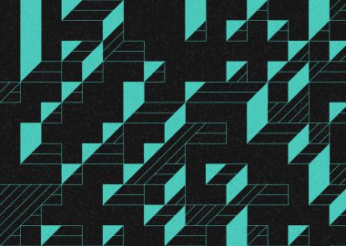 Edward Zajecs 2. Cubo 'nun 1971' deki uygulaması. Esasen 8 taştan oluşan bir Truchet fayans seti ve yerleştirme sanatı illüstrasyonu için kurallar.