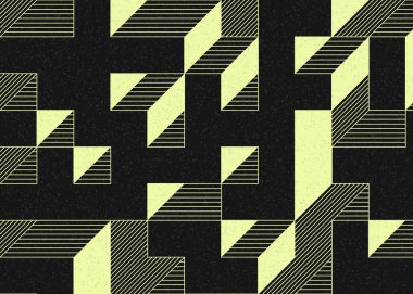 Edward Zajecs 2. Cubo 'nun 1971' deki uygulaması. Esasen 8 taştan oluşan bir Truchet fayans seti ve yerleştirme sanatı illüstrasyonu için kurallar.