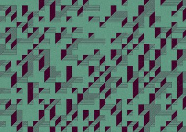 Edward Zajecs 2. Cubo 'nun 1971' deki uygulaması. Esasen 8 taştan oluşan bir Truchet fayans seti ve yerleştirme sanatı illüstrasyonu için kurallar.