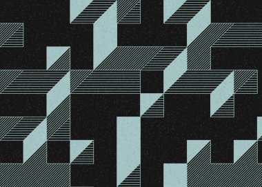 Edward Zajecs 2. Cubo 'nun 1971' deki uygulaması. Esasen 8 taştan oluşan bir Truchet fayans seti ve yerleştirme sanatı illüstrasyonu için kurallar.