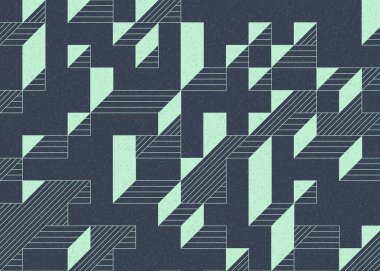 Edward Zajecs 2. Cubo 'nun 1971' deki uygulaması. Esasen 8 taştan oluşan bir Truchet fayans seti ve yerleştirme sanatı illüstrasyonu için kurallar.