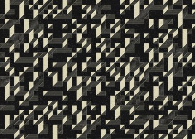 Edward Zajecs 2. Cubo 'nun 1971' deki uygulaması. Esasen 8 taştan oluşan bir Truchet fayans seti ve yerleştirme sanatı illüstrasyonu için kurallar 