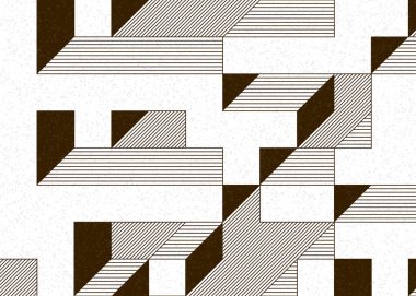 Edward Zajecs 2. Cubo 'nun 1971' deki uygulaması. Esasen 8 taştan oluşan bir Truchet fayans seti ve yerleştirme sanatı illüstrasyonu için kurallar 