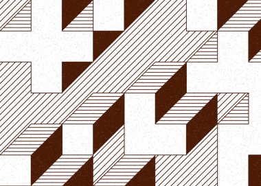 Edward Zajecs 2. Cubo 'nun 1971' deki uygulaması. Esasen 8 taştan oluşan bir Truchet fayans seti ve yerleştirme sanatı illüstrasyonu için kurallar 