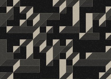 Edward Zajecs 2. Cubo 'nun 1971' deki uygulaması. Esasen 8 taştan oluşan bir Truchet fayans seti ve yerleştirme sanatı illüstrasyonu için kurallar 