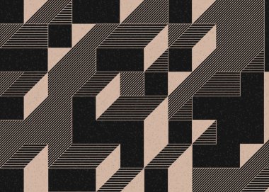 Edward Zajecs 2. Cubo 'nun 1971' deki uygulaması. Esasen 8 taştan oluşan bir Truchet fayans seti ve yerleştirme sanatı illüstrasyonu için kurallar 