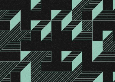 Edward Zajecs 2. Cubo 'nun 1971' deki uygulaması. Esasen 8 taştan oluşan bir Truchet fayans seti ve yerleştirme sanatı illüstrasyonu için kurallar 