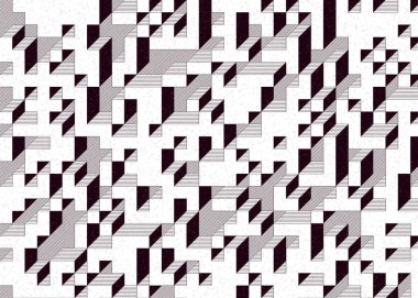 Edward Zajecs 2. Cubo 'nun 1971' deki uygulaması. Esasen 8 taştan oluşan bir Truchet fayans seti ve yerleştirme sanatı illüstrasyonu için kurallar 