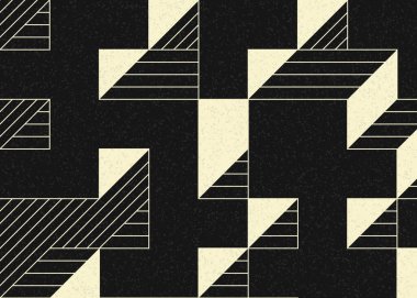 Edward Zajecs 2. Cubo 'nun 1971' deki uygulaması. Esasen 8 taştan oluşan bir Truchet fayans seti ve yerleştirme sanatı illüstrasyonu için kurallar 