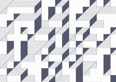 Edward Zajecs 2. Cubo 'nun 1971' deki uygulaması. Esasen 8 taştan oluşan bir Truchet fayans seti ve yerleştirme sanatı illüstrasyonu için kurallar 