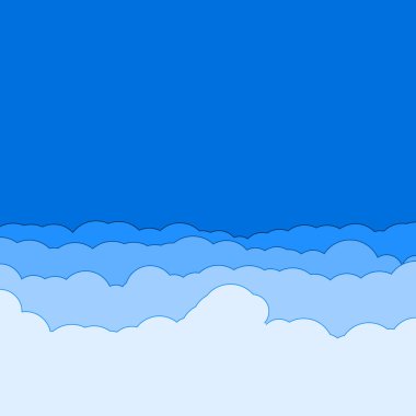 Cartoon color clouds stack backdrop illustration