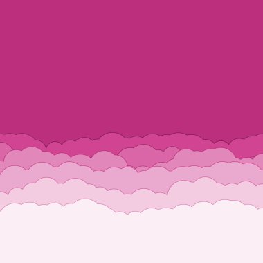 Cartoon color clouds stack backdrop illustration