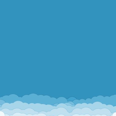 Cartoon color clouds stack backdrop illustration