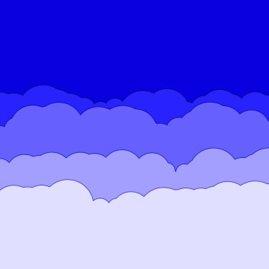 Cartoon color clouds stack backdrop illustration