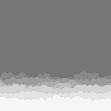 Cartoon color clouds stack backdrop illustration