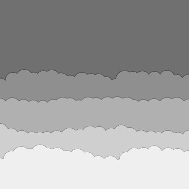 Cartoon color clouds stack backdrop illustration