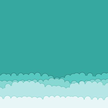 Cartoon color clouds stack backdrop illustration