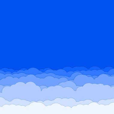 Cartoon color clouds stack backdrop illustration