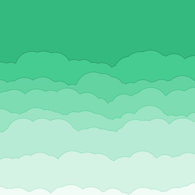 Cartoon color clouds stack backdrop illustration