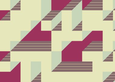 Edward Zajecs 2. Cubo 'nun 1971' deki uygulaması. Esasen 8 taştan oluşan bir Truchet fayans seti ve yerleştirme sanatı illüstrasyonu için kurallar.