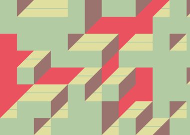 Edward Zajecs 2. Cubo 'nun 1971' deki uygulaması. Esasen 8 taştan oluşan bir Truchet fayans seti ve yerleştirme sanatı illüstrasyonu için kurallar.