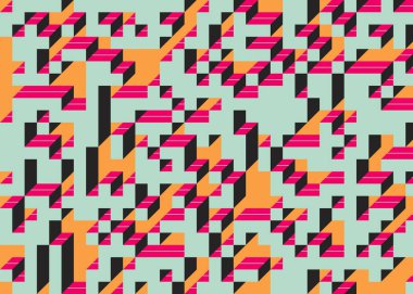 Edward Zajecs 2. Cubo 'nun 1971' deki uygulaması. Esasen 8 taştan oluşan bir Truchet fayans seti ve yerleştirme sanatı illüstrasyonu için kurallar.