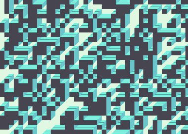 Edward Zajecs 2. Cubo 'nun 1971' deki uygulaması. Esasen 8 taştan oluşan bir Truchet fayans seti ve yerleştirme sanatı illüstrasyonu için kurallar.