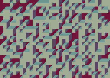 Edward Zajecs 2. Cubo 'nun 1971' deki uygulaması. Esasen 8 taştan oluşan bir Truchet fayans seti ve yerleştirme sanatı illüstrasyonu için kurallar.