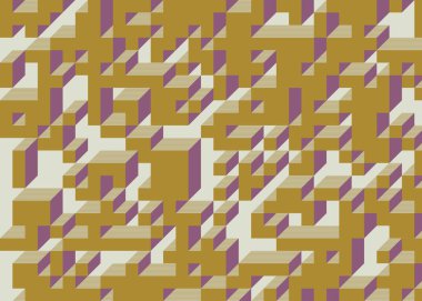 Edward Zajecs 2. Cubo 'nun 1971' deki uygulaması. Esasen 8 taştan oluşan bir Truchet fayans seti ve yerleştirme sanatı illüstrasyonu için kurallar.