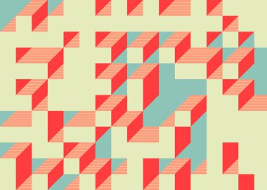 Edward Zajecs 2. Cubo 'nun 1971' deki uygulaması. Esasen 8 taştan oluşan bir Truchet fayans seti ve yerleştirme sanatı illüstrasyonu için kurallar.