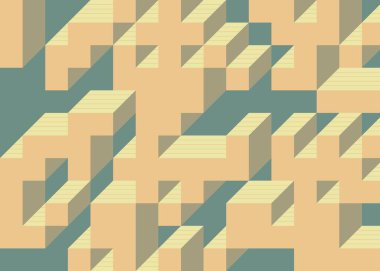 Edward Zajecs 2. Cubo 'nun 1971' deki uygulaması. Esasen 8 taştan oluşan bir Truchet fayans seti ve yerleştirme sanatı illüstrasyonu için kurallar.