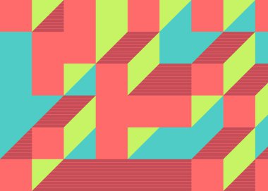 Edward Zajecs 2. Cubo 'nun 1971' deki uygulaması. Esasen 8 taştan oluşan bir Truchet fayans seti ve yerleştirme sanatı illüstrasyonu için kurallar.