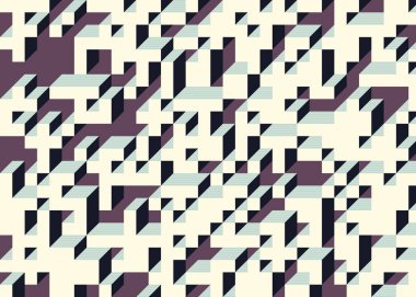 Edward Zajecs 2. Cubo 'nun 1971' deki uygulaması. Esasen 8 taştan oluşan bir Truchet fayans seti ve yerleştirme sanatı illüstrasyonu için kurallar.