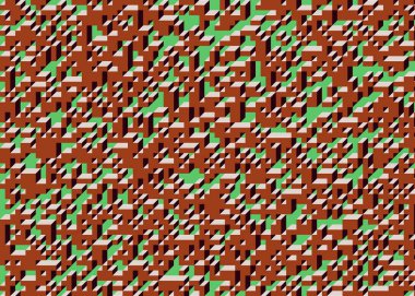 Edward Zajecs 2. Cubo 'nun 1971' deki uygulaması. Esasen 8 taştan oluşan bir Truchet fayans seti ve yerleştirme sanatı illüstrasyonu için kurallar.