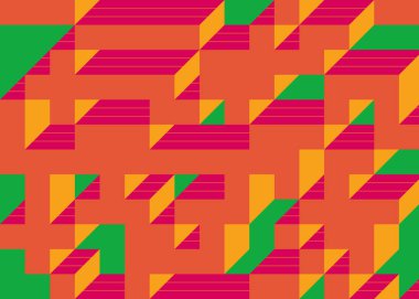 Edward Zajecs 2. Cubo 'nun 1971' deki uygulaması. Esasen 8 taştan oluşan bir Truchet fayans seti ve yerleştirme sanatı illüstrasyonu için kurallar.